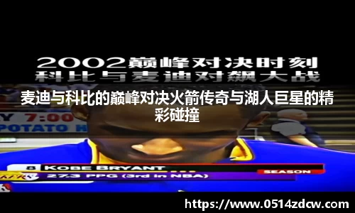 麦迪与科比的巅峰对决火箭传奇与湖人巨星的精彩碰撞